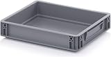 Auer Euro Stacking Container 40x30x7.5cm Grey Heavy Duty Plastic Storage Box view 1