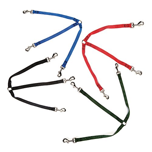 Guardian Gear 12" Nylon 3-Way Medium Dog Coupler with Nickel-Plated Swivel Clip, Black