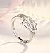Cafurty Women's Silver Love Heart Alloy Wedding Ring