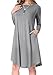 R-Jun Women's Long Sleeve Casual Loose T-Shirt Dress Comfy Swing Tunic Dress Round Neck Flowy Midi Dress With Pockets