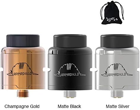 Authentic OUMIER Armadillo RDA 24mm with Unique Build Deck for Easy Dual coils Installation no Nicotine no Liquid (Black)