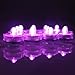 AGPTEK 24x LED Submersible Waterproof Wedding/Party/Floral Decoration Tea Vase Battery Light Candles-Pink-Purple