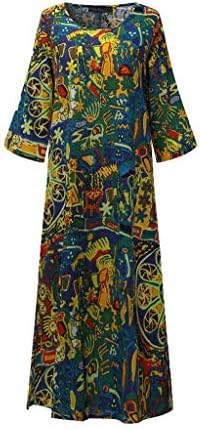Annhoo Caftan Dresses for Women Loose V Neck Long Summer Flowy Long Maxi Dress Plus Size