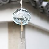 【 京都日用品うろこ × 篠原風鈴本舗 】 江戸風鈴 ＋ 京竹 　薄青 （ 京都 風鈴 ）