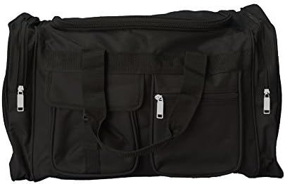 20" Black Travel Duffle w/ 2 Front Pockets