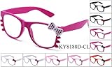 Kyra Women's High Fashion Kitty Cat Bow Whiskers Rhinestone Bling Clear Lens Glasses