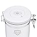 Java Shield White Coffee Container – Airtight Canister with co2 Valve for Freshness – Large Stainless Steel Container with Scoop - Keep Beans and Ground Coffee Fresh Longer – Built-In Calendar Wheel