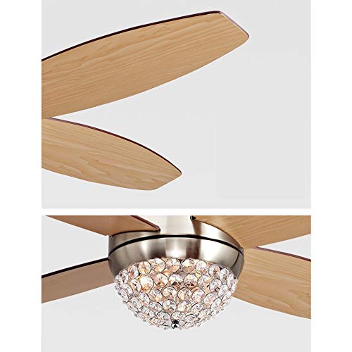 image for Log cabin Chandelier Crystals Fans, Remote Fan Remote Control Wood Cha