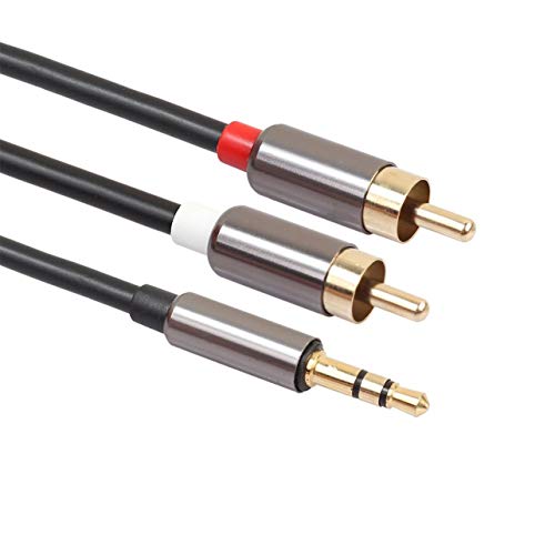 Dalkeyie 3.5 mm to 2 RCA Audio Cable 1m AUX Splitter Stereo Male to Male Adapter Cable - Thumbnail 6