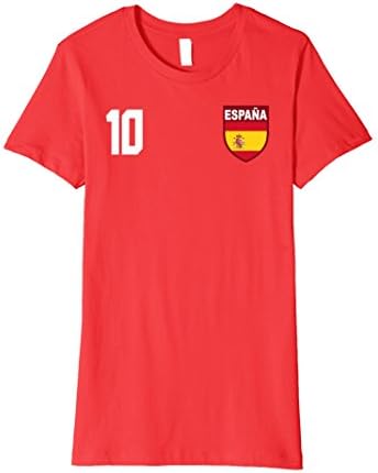 Womens Spain Football Futbol Soccer Jersey T-Shirt Large Red