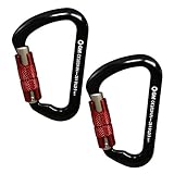 GM CLIMBING 28kN 6295lbf Twist Locking Carabiner D Shape for Mountaineering Rock Climbing Rappel Hunt Hammock CE UIAA Pack of 2