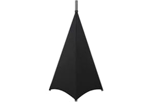 CoudarTitie Speaker Stand Cover Height Flexible Stretchable Lighting Tripod Stand Scrim for Banquets, Black 2 Sides