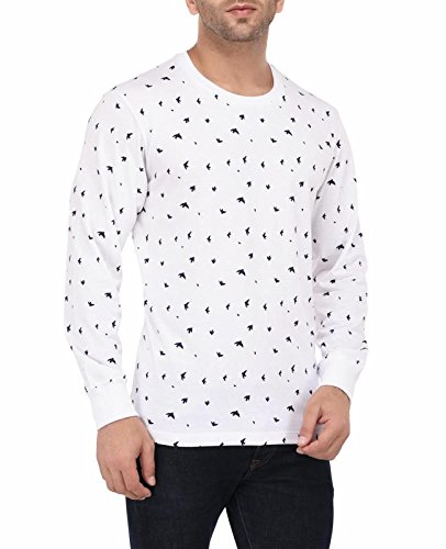 vivid bharti men's white printed full sleeve high quality tshirts