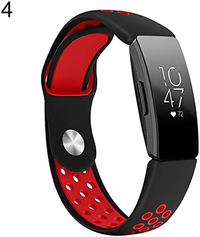 CplaplI Metal Buckle Soft Silicone Watch Band Strap Replacement use for Fitbit Inspire HR Black Red S