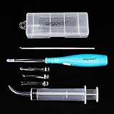 Airgoesin Lighted Tonsil Stone Removing Tool, 3 Tips, Case + 1 Stainless Steel Tonsillolith Pick + 1 Irrigation Syringe