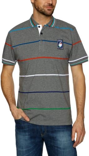 RBS Six Nations Men's Rugby Jersey Polo - Dark Grey Marl/Multi, Small