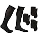 3 Pair EvoNation Men's USA Made Graduated Compression Socks 20-30 mmHg Firm Pressure Medical Quality Knee High Orthopedic Support Stockings Hose - Best Comfort Fit, Circulation, Travel (Medium, Black)