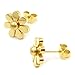 Stainless Steel Cute Flower Post Stud Earrings For Women Girls Gold Silver 9mm