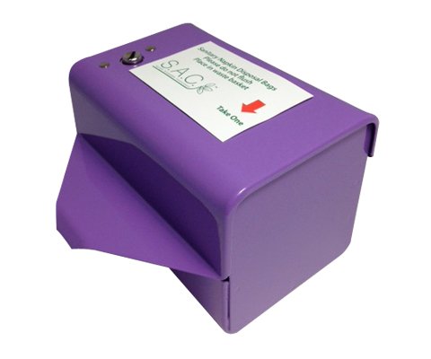 Sanitary Napkin Disposal Bag Dispenser, Steel Restroom Hardware, Lavender - Thumbnail 5