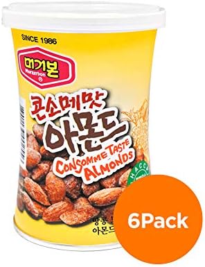Consomme Almond Pack, 6 Individual Nut Cans, Healthy Korean Joy Keto Snacks In Bulk, 780g by MURGERBON