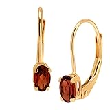 3/8 ct Natural Garnet Drop Leverback Earrings in 10K Gold