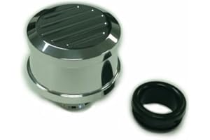 Pirate Mfg Hot Rod Polished Billet Alum Round Ball Milled Valve Cover Breather W/Grommet