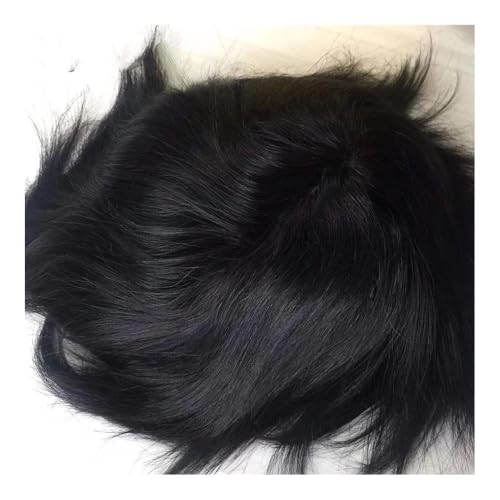 WOAITIANTIAN Mens Toupee Replacement Toupee Men 0.12mm Thickness Durable Injection Wigs For Men 100% Human Hair System Unit Capillary Prosthesis Wigs(Darkest Brown,8x10)