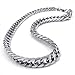 KONOV Heavy Large Mens Stainless Steel Necklace Link Chain - Silver - Length 22 inch