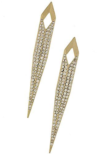 KARMAS CANVAS OVERSIZED CRYSTAL SPIKE EARRINGS (Gold)