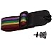 Neweights Cotton Rainbow Color Ukulele Strap with Leather End and Uke Strap Button and eBook - Length: 49in