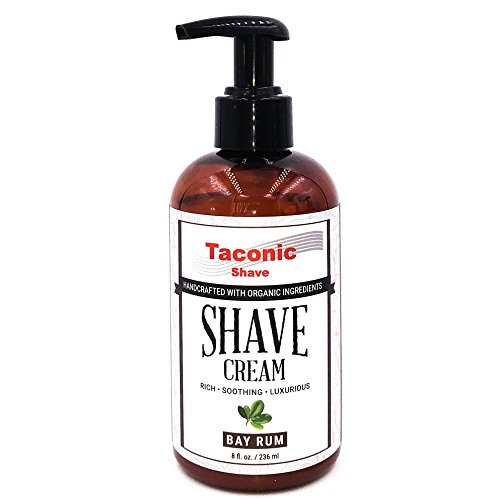 Taconic Shave BAY RUM Shaving Cream, Pump Bottle, High Lather