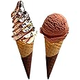 AussieBlends Waffle Ice Cream Cones Bulk For Soft Serve, Gelato, and Scooped Ice Cream, Waffle Cones Bulk, Vanilla Chocolate Cone Flavor, 312 Count (Vanilla Chocolate, Regular Size)