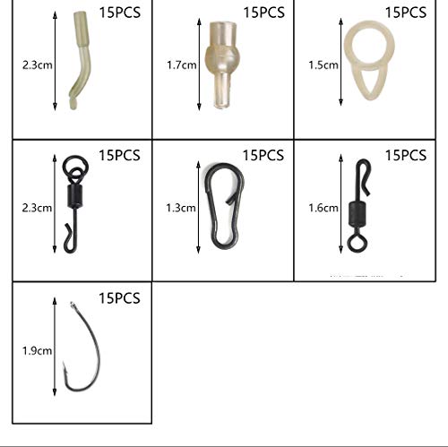 xie 152 Angelzubehör Set mit Angelkoffer inkl. Angelwirbel Snaps Jighaken – Bild 3