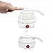 Gienar Travel Foldable Electric Kettle Food Grade Silicone Collapsible Kettle with Boil Dry Protection 600ML (100-120V & 220-240V, White)