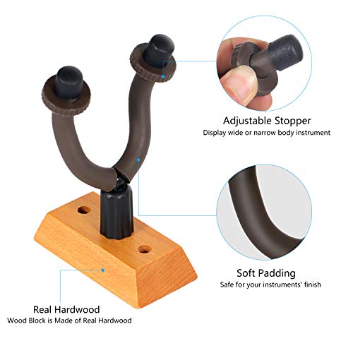 Guitar Wall Mount Hanger 4-Pack, EONLION Guitar Hanger Wall Hook Holder Stand for Bass Electric Acoustic Guitar Ukulele