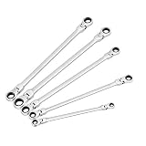 Orion Motor Tech Extra Long Gear Ratcheting Wrench Set Metric XL Extended Handle with Flex Head, 9-5/8 to 16-1/2 inches Length, 8mm 10mm 12mm 13mm 14mm 15mm 16mm 17mm 18mm 19mm - 5pcs & 10 Sizes