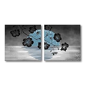 NWT Canvas Wall Art Abstract Beautiful Flowers Plum...