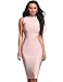 Hego Women's Turtleneck Sleeveless Midi Bandage Bodycon Party Dresses H1302