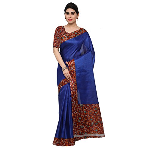 Rajnandini Women's Tussar Silk Kalamkari Printed Saree(JOPLNB6004_Free Size)