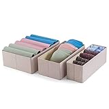 Fabric Drawer Dividers, Storage Bins, Drawer Organizer-Set of 3 Moisture Proof Closet Organization Tools- Best Clothing/ Sock/ Lingerie/ Underwear/ Scarf/ Tie/ Jewelry Holder