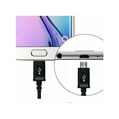 [2 Pack]Micro USB Cables 6.4FT, iBarbe Android Fast Charger data Cords Premium Micro USB Cable High Speed USB 2.0 A Male to Micro B Sync and Charging Cables for Samsung S6 edge S7/S7 edge(Black+White - Thumbnail 3