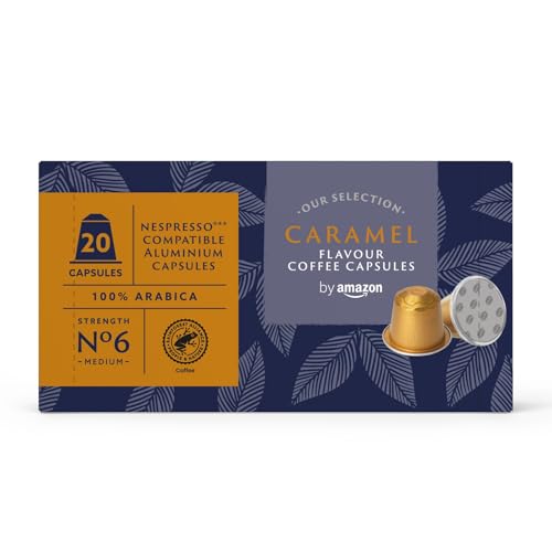 Capsule in alluminio di caffè aromatizzate al caramello compatibili con Nespresso, 20 pezzi (1 confezione da 20), Certificato Rainforest Alliance