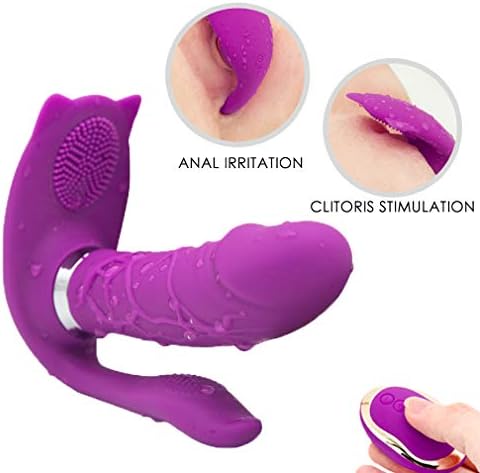 Portable Relaxation Tools Wearrable Heating Butterfly Multifunctional Vibretror Six Toys for Female Remote Control Waterproof Triple Body Massa-ger Rechargeable Simulater for Women Travel (Purple)
