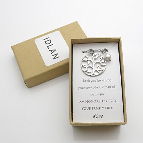 IDLAN Wedding Gifts Wedding Jewelry Mother of The Groom Necklace Family Tree Necklace