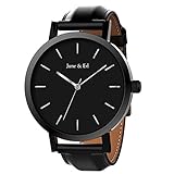 June & Ed Quartz Stainless Steel Men's Watch with Sapphire Crystal Dial Window W-0010