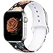 EXCHAR Compatible with Apple Watch Band 40mm 38mm Fadeless Pattern Printed Floral Bands Silicone Replacement Band for iWatch Series 5 Series 4/3/2/1 for Women Men S/M Flower J08