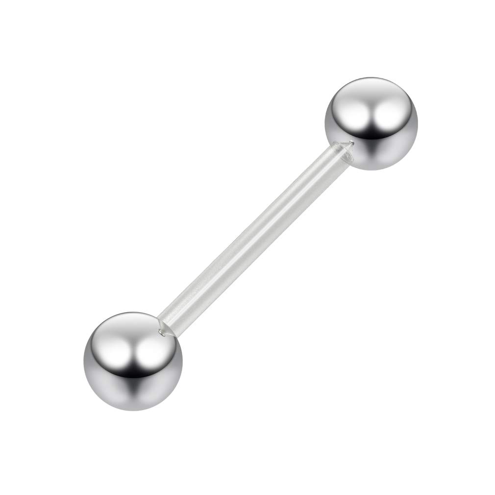 14g 1.6mm 14mm Bioflex Tongue Bar Ring Bioplast Bendable Flexible Surgical Steel Ball Piercing Jewellery 9/16