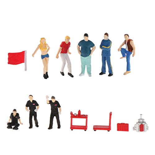 T TOOYFUL 13x 1/64 Miniatur People Road Scenery Szenario Modell für Matchbox Toy Decor – Bild 6