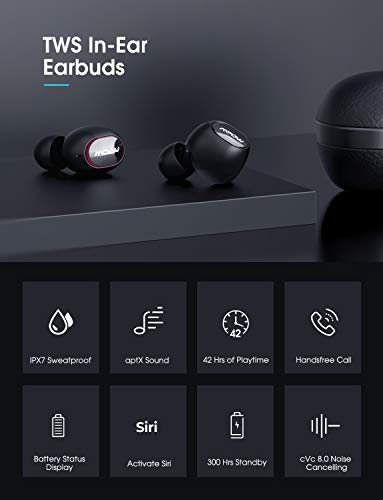 Wireless Earbuds, Mpow Bluetooth Sports Earbuds w/Aptx Bass Sound, IPX8 Sweatproof Bluetooth Earbuds - //coolthings.us