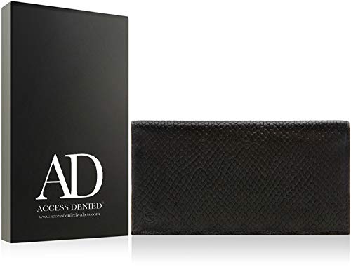 Genuine Leather Checkbook Cover For Women & Men - Checkbook Holder Check Book Covers For Duplicate Checks Card Wallet RFID